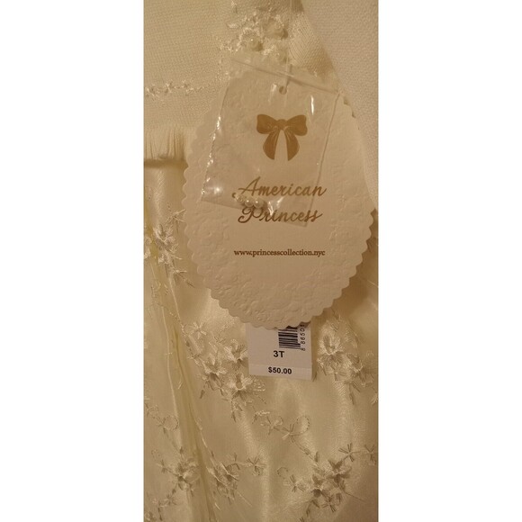 American Princess Girl's Ivory Chiffon Taffeta Formal /Party Dress Size 3/3T NWT - Picture 9 of 10